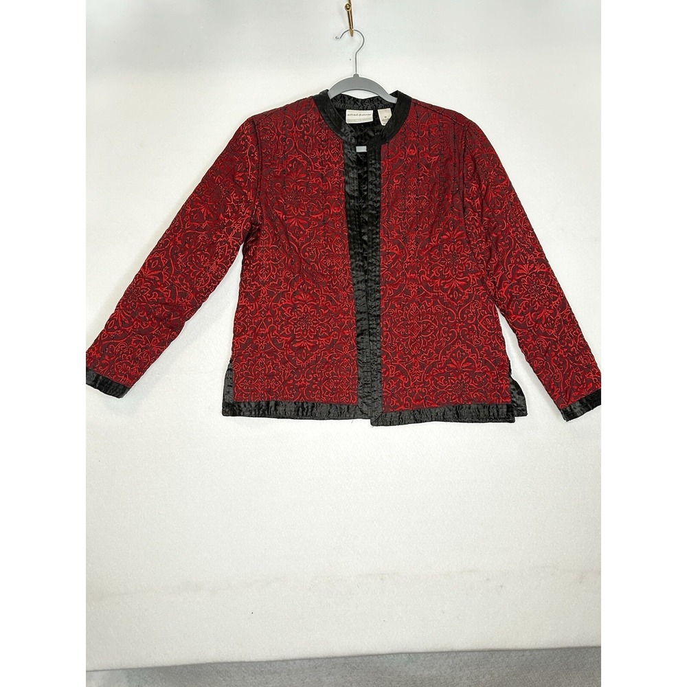 Alfred Dunner Jacket Women's‎ Quilted Boho Grunge Black Dark Goth Vampire